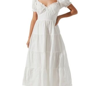 Astr White Midi Dress